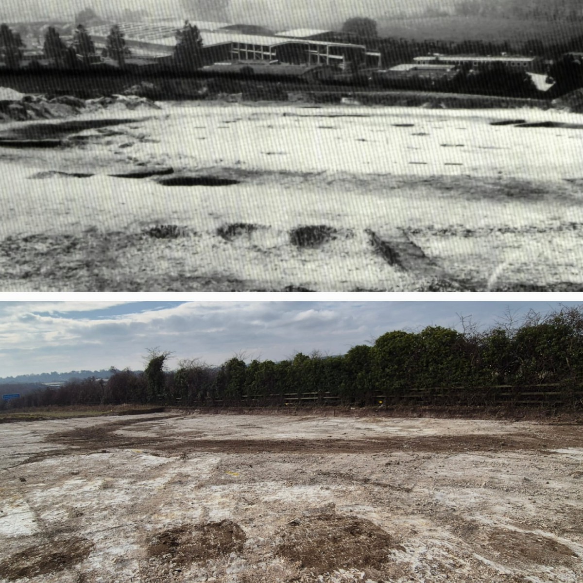Ring ditch during excavations in the 1970s and 2025